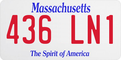 MA license plate 436LN1