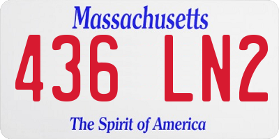 MA license plate 436LN2