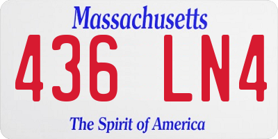 MA license plate 436LN4