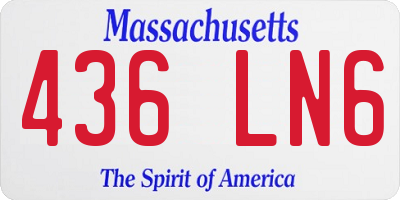 MA license plate 436LN6