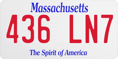 MA license plate 436LN7