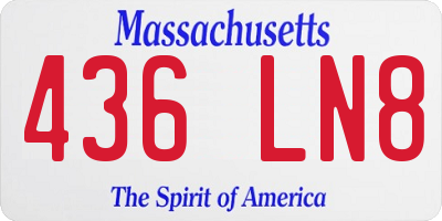 MA license plate 436LN8