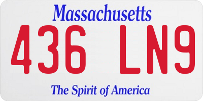MA license plate 436LN9