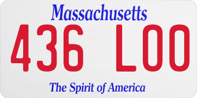 MA license plate 436LO0