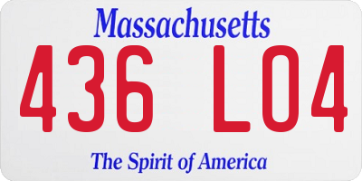 MA license plate 436LO4