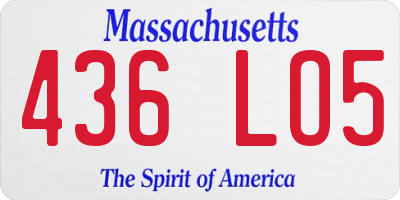 MA license plate 436LO5