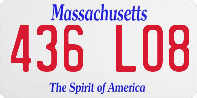 MA license plate 436LO8