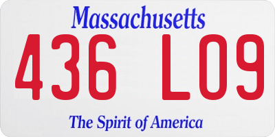 MA license plate 436LO9