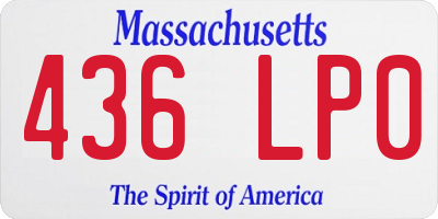 MA license plate 436LP0