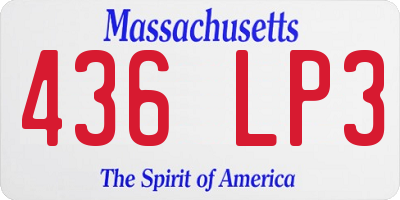 MA license plate 436LP3