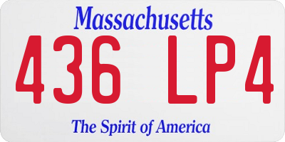 MA license plate 436LP4