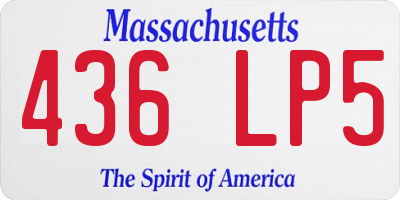 MA license plate 436LP5
