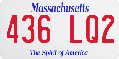 MA license plate 436LQ2