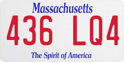 MA license plate 436LQ4