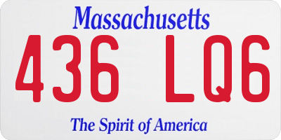 MA license plate 436LQ6