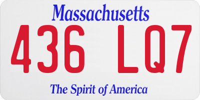 MA license plate 436LQ7