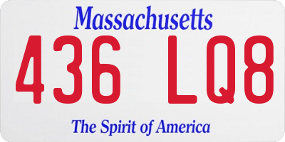 MA license plate 436LQ8