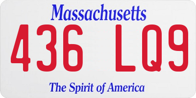 MA license plate 436LQ9