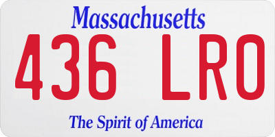 MA license plate 436LR0