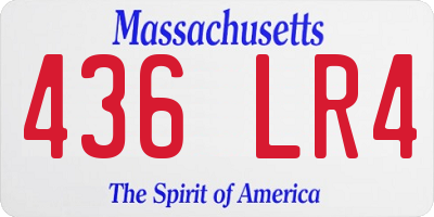 MA license plate 436LR4