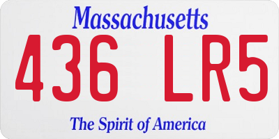 MA license plate 436LR5