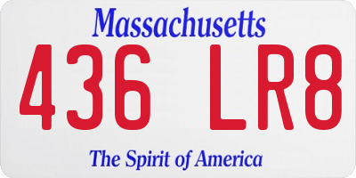 MA license plate 436LR8
