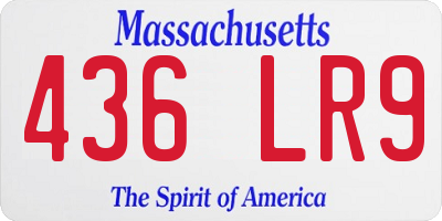 MA license plate 436LR9