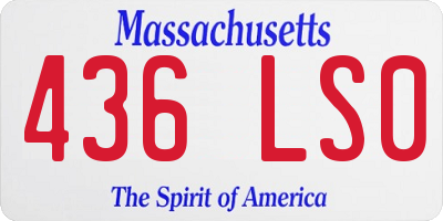 MA license plate 436LS0