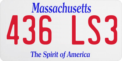 MA license plate 436LS3