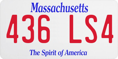 MA license plate 436LS4