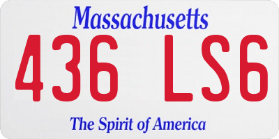 MA license plate 436LS6