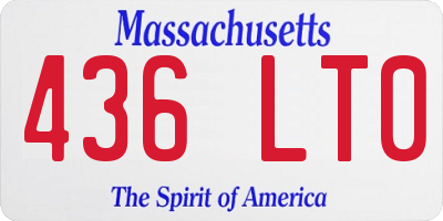 MA license plate 436LT0