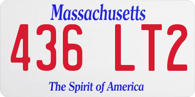 MA license plate 436LT2