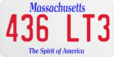 MA license plate 436LT3