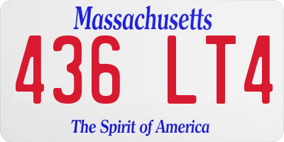 MA license plate 436LT4