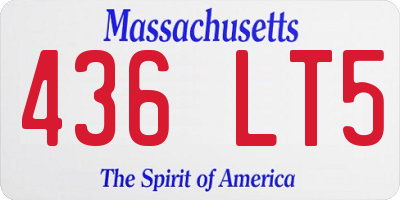 MA license plate 436LT5