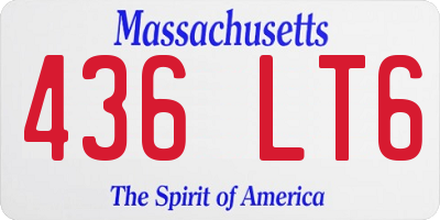 MA license plate 436LT6