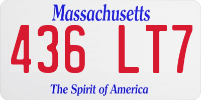MA license plate 436LT7