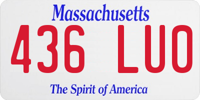 MA license plate 436LU0
