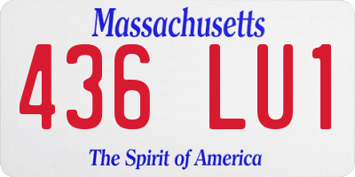 MA license plate 436LU1