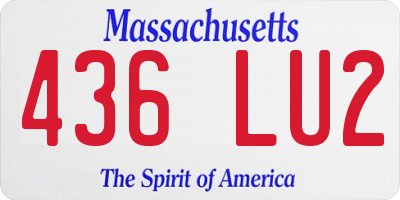 MA license plate 436LU2