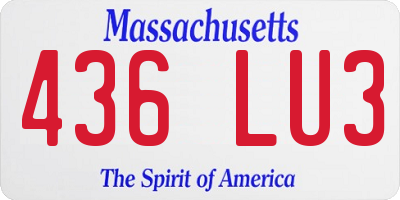 MA license plate 436LU3