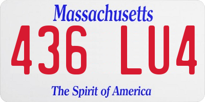 MA license plate 436LU4