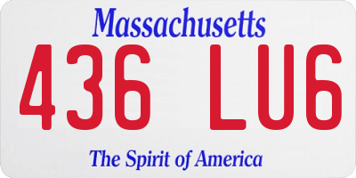MA license plate 436LU6