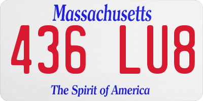 MA license plate 436LU8
