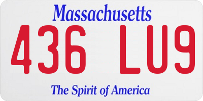 MA license plate 436LU9