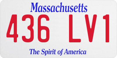 MA license plate 436LV1