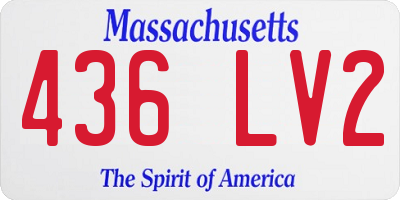 MA license plate 436LV2