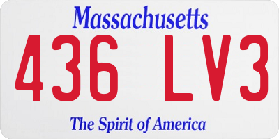 MA license plate 436LV3