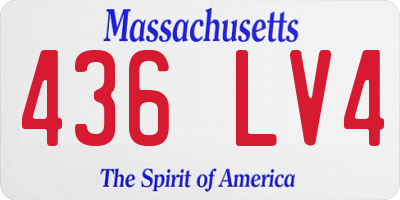 MA license plate 436LV4